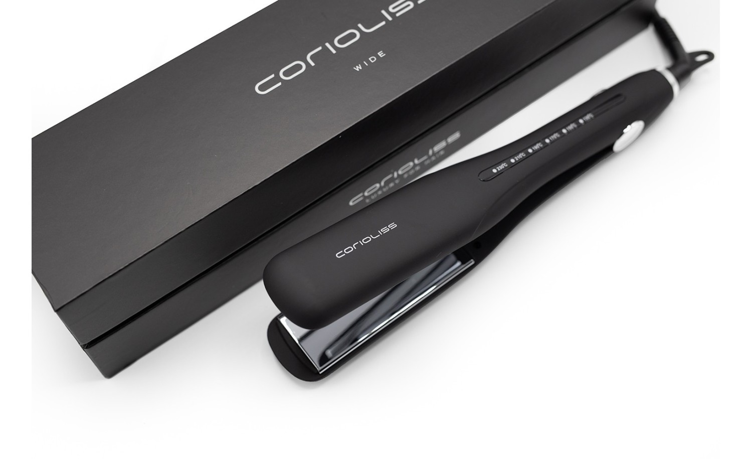 The Wide Hair Straightener Black Soft Touch | Corioliss® Official Shop